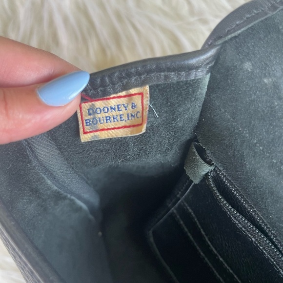 Dooney & Bourke Crossbody vintage leather satchel bag Black 90s Preppy Academia - Picture 8 of 9